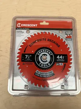 Csbtx-744a Crescent 7-1/4 In Carbide Circular Saw Blade 44t For Composite Decking Pvc