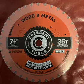 Csbwm-736 Crescent Wood And Metal 7-1/4 Inch 36t Carbide Circular Saw Blade