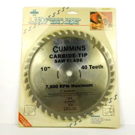 6752 Cummins New 10 Inch 40 Tooth 40t Carbide Tip Smooth Cut Miter Or Table Saw Blade