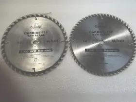 6806 Cummins Two Industries 10 Inch Circular Saw Blades. New 40t And 60t. Opened