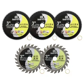 Dk1-k011 Dartotek Circular Saw Blade 3-inch/75mm Wood Metal Cutting Disc With 11.12mm/9.5mm For