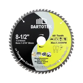 Dk1-o011812105 Dartotek Wood Cutting Disc 8-1/2 Inch /216mm Circular Saw Blade 60t Tungsten Carbide Tipp