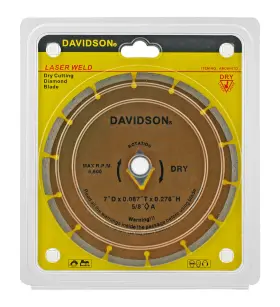 Abdw-07d Davidson 7 Inch Laser Weld Segmented Dry Cutting Diamond Blade - Valley Industries