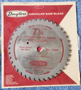 1a066 Dayton New Circular Saw Blade 7 Inch 40 Tooth Carbide Tipped No