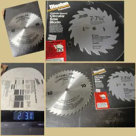 34-105 Delta Vintage 10 Inch Combination Blade And Disston 7-1/4 Carbide Tipped Lot