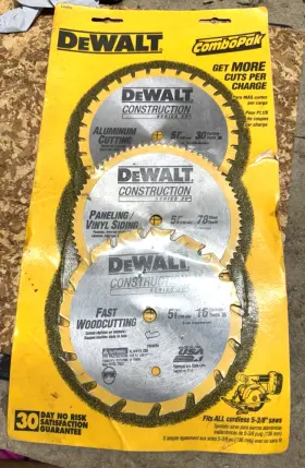 Dewalt 028874090590 Series 20 Construction 3 Bade Combo Pack-sealed Package
