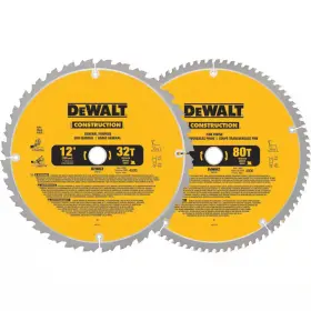 Dewalt 313108772701 12 Inch Miter Saw Blade 32-teeth And 80-teeth 2-pack