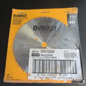 Dw3329 Dewalt 3329 7-1/4 Inch 68 Tooth Circular Saw Steel Blade Masterpak - 5 Blades