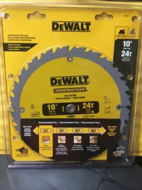 4521212 Dewalt Dw3112 10 Inch Dia. X 5/8 Carbide Construction Circular Saw Blade 24t