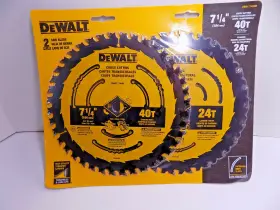 Dewalt 885911677646 2 Circular Saw Blades 7.25 Inch 40t And 24t Framing Cross Cutting