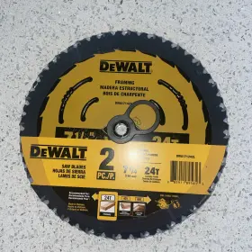 Dewalt 885911895613 7 1/4 Inch 24 Tooth Rough Finish Carbide Circular Saw Blades 2-pack