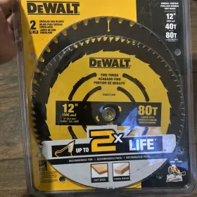 Dea124080cmb Dewalt General Purpose 12 Inch 40t And 80t Combo Set