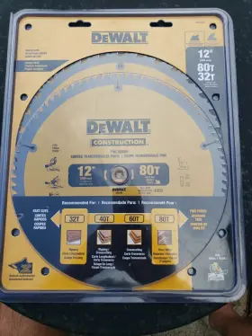 Dw3128p5 Dewalt 12 Inch 32-teeth And 80-teeth Miter Saw Blades 2-pack New