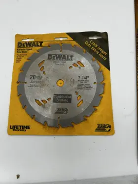 Dw3173 Dewalt Usa Carbide Tip 7-1/4 Inch Saw Blade Construction 20 Teeth Circular New