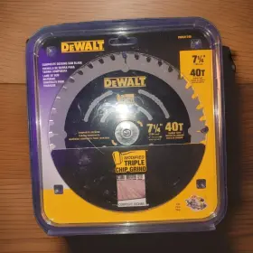 Dw35740 Dewalt 7-1/4 In 40t Circular Saw Blade Triple Chip Grind Composite Deck