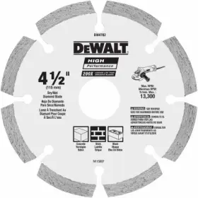 Dw4782 Dewalt Hp Segmented Diamond Circular Saw Blade 4-1/2 Inch -