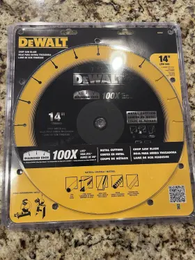 Dw8500 Dewalt 14 Inch Chop Saw Blade Diamond Edge Metal Cutting 1 Arbor