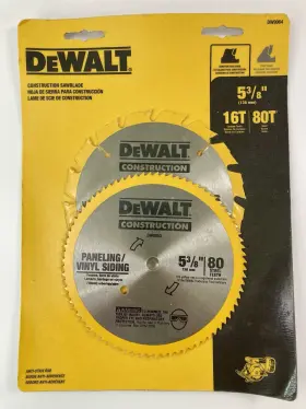 Dw9064 Dewalt 5-3/8 Inch 16t And 80t Construction Saw Blade Combo Pack Item #dw9064