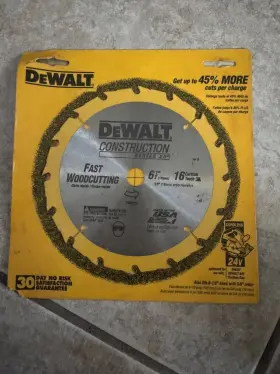 Dw9155 Dewalt Construction Series 20 6.5 Inch Fast Woodcutting 16 Carbide Teeth