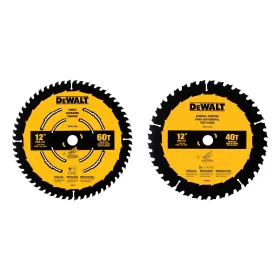 Dwa112cmb Dewalt Miter Saw Blade Combo Pack 12 Inch Blades 40 Tooth And 60 Fine Finish