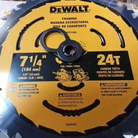 Dwa171424b10 Dewalt 10 Pack Circular Saw Blade Framing 24 T 7-1/4- Inch
