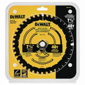 Dwa171440 Dewalt Circular Saw Blade Tungsten Carbide 40 Teeth 7-1/4- Inch