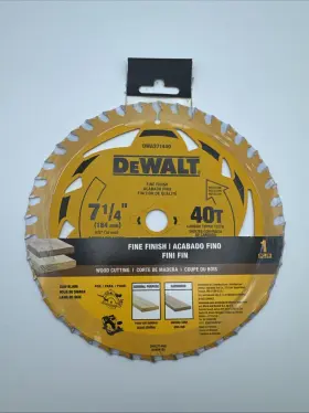Dwa271440 Dewalt Fine Finish 40t Wood Cutting 7 1/4 Inch Circular Saw Blade