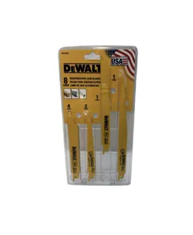 Dwa4898 Dewalt 8 Piece Reciprocating Saw Blade Kit Wood Metal Cutting Brand New