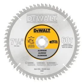 1430156 Dewalt Dwa7758 New 7-1/4 Inch - 60 Carbide Tooth Aluminum Cutting Saw Blade
