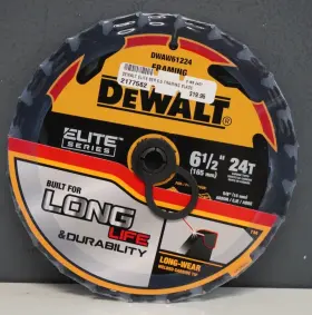 Dwaw61224 Dewalt Elite Series Blister Circular Saw Blade 6 1/2in 24t