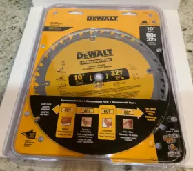Dewalt P.t.a. 028874031067 4x 10 Inch 60 Teeth 60t Carbide Tooth 2 Fine Finish 1x Gen Purpose Saw Blade