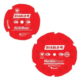 Diablo 008925110002 7-1/4 X 4-tooth And 10 Inch 6-tooth Hardie Blade Diamond Circular Saw Blades 2 Pc