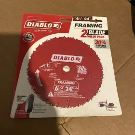 Diablo 008925151760 Tracking Point 6-1/2 Inch X 24-tooth Framing Circular Saw Blade 2-pack