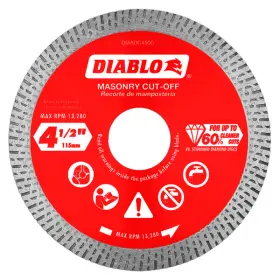 Diablo 008925154983 J Dmadc0450 4-1/2 Inch Diamond Continuous Rim Masonry Cut-off Disc