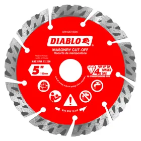 Diablo 008925155041 J Dmadst0500 5 Inch Diamond Segmented Turbo Masonry Cut-off Blade
