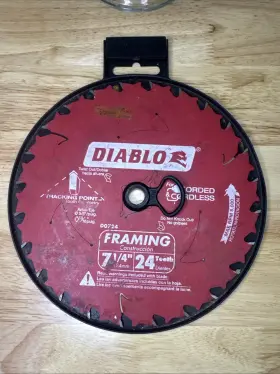 23023046 Diablo D0724 Framing Circular Saw Blade 7-1/4 Inch 24 Teeth 8 000 Max Rpm