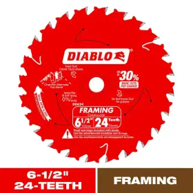 Diablo 313018037006 6-1/2 Inch X 24-tooth Demo Demon Ultra-thin Framing/demolition Circular Saw Blade