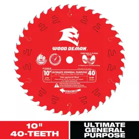 Diablo 313043154150 10in X 40-tooth Wood Demon Ultimate General Purpose Circular Saw Blade