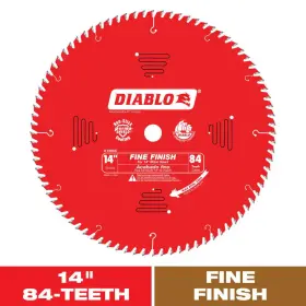 Diablo 313045558529 Circular Saw Blade Wood Cutting Power Tool Fine Finish 14 Inch X 84 Tooth