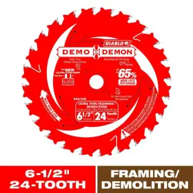 Diablo 313049044004 Demo Demon 6-1/2 Inch 24-tooth Framing/demolition Carbide Circular Saw Blade