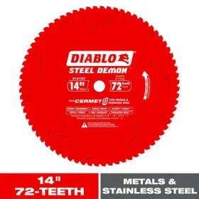 Diablo 313102553511 14 Inch X 72-tooth Steel Demon Cermet Ii Circular Saw Blade For Medium Metal