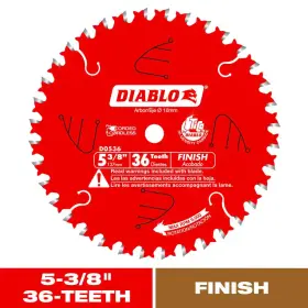 Diablo 313107568565 5-3/8 Inch X 36-teeth Finish Trim Saw Blade For Wood