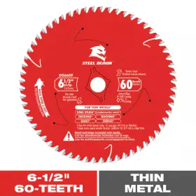 Diablo 313110238226 6-1/2 Inch X 60-tooth Steel Demon Circular Saw Blade For Thin Metal