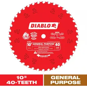 Diablo 313113873844 10 Inch X 40-tooth General Purpose Saw Blade For Wood