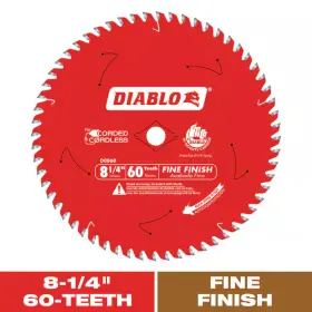 Diablo 313114784798 8-1/4 Inch X 60-teeth Fine Finish Circular Saw Blade For Wood
