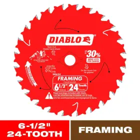 Diablo 445008973940 6-1/2 Inch X 24-teeth Framing Circular Saw Blade For Wood