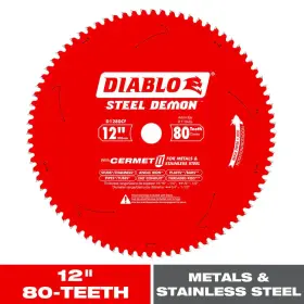 Diablo 445021277216 12 Inch X 80-tooth Steel Demon Cermet Ii Carbide Blade For Ferrous Metals An