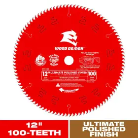 Diablo 445027533514 12 Inch X 100-tooth Ultimate Polished Finish Saw Blade For Wood