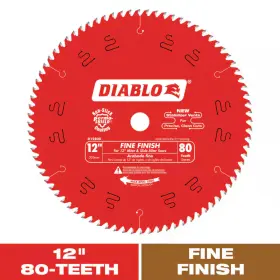 Diablo 445028244273 12 Inch X 80-tooth Fine Finish Saw Blade For Wood