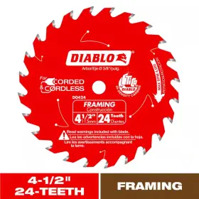 Diablo 445032133167 4-1/2 Inch X 24-tooth Framing Trim Circular Saw Blade For Wood